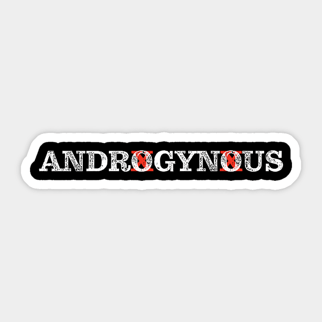 Androgynous White / Red Sticker by Fresh Fly Threads